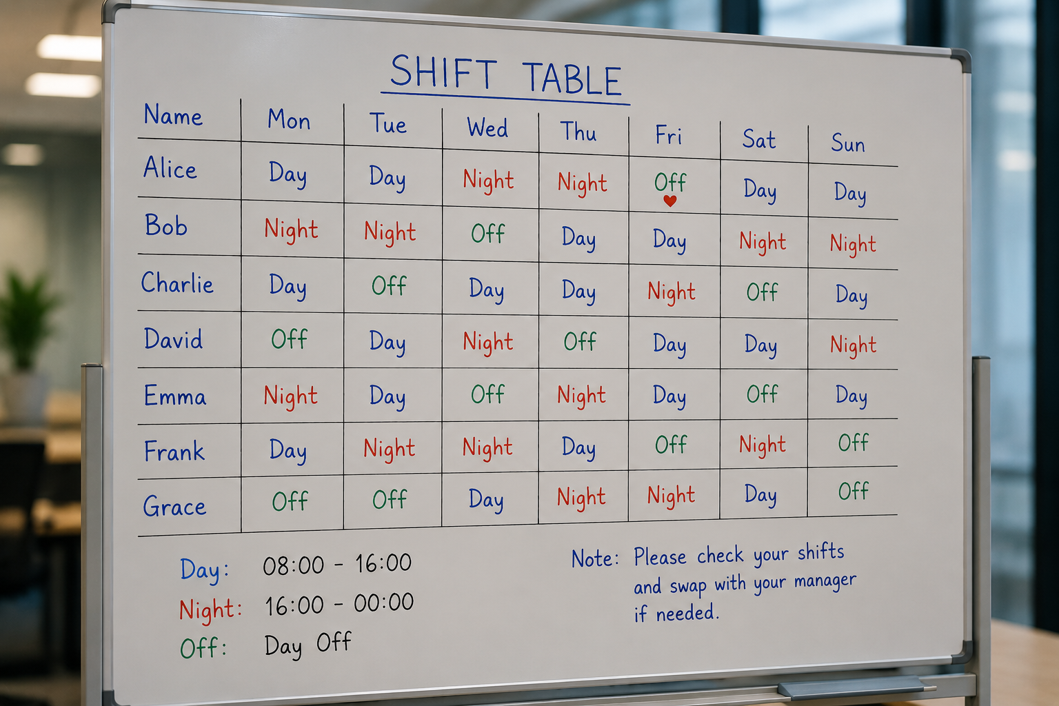 ตารางกะพนักงาน SME ทำเองใน Excel คิดโอทีอัตโนมัติ